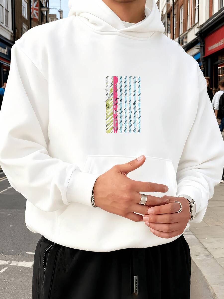 Sudadera con Capucha para Hombre para Primavera y Otoño, Suave y que No Se Derrumba, Se Ve Elegante y No Voluminoso - Blanco - Ver 1