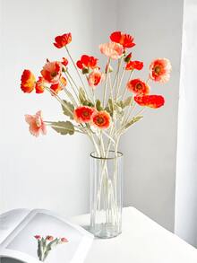 6pcs 58cm Artificial Poppy Flowers, Suitable For Wall, Living Room, Bedroom, Wedding, Party Decoration, Tabletop Decor. Home, Desktop, Kitchen, Wedding, Dining Table, Center Piece, Office, Garden, Outdoor, House, Yard Decoration, All Seasons - Multicolor - View 6