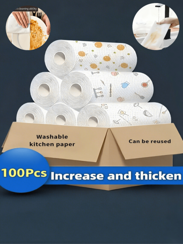 1 Roll (50/100 Sheets) Slouchy Rags, Disposable Kitchen Towels, Washable Dish Towels, Rags, Non-Stick Oil Rags, Degreasing Wipes, Household Rags, Drying Cloths, Cleaning Supplies, Cleaning Tools ( Random Printing) 200/400/800pcs Disposable Multi-Purpose Kitchen Towels - Highly Absorbent, Wet And Dry Use, For Cleaning And Dishwashing, Random Patterns