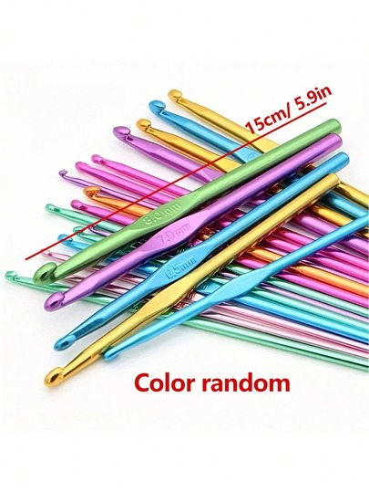 12pcs Small Size Metal Crochet Hooks, DIY Knitting Tools, Single-Ended Iron Crochet Needles