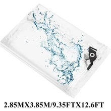 1pc Transparent Heavy-Duty PVC Tarpaulin - Waterproof Cover For Outdoor Plants/Furniture, Pre-Punched Holes With 50cm Spacing, Free Nylon Ropes For Installation, Multi-Purpose Weatherproof Use