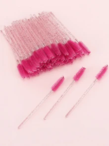 200/100/50/10件套睫毛刷、睫毛膏刷（带收纳盒）、一次性软毛眉刷、睫毛嫁接刷、眉刷、蓖麻油刷（水晶红）、赠品 - 紅色 - 查看 2