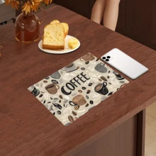 1 pezzo Tappetino assorbi acqua per macchina da caffè, tappetino da tavolo per asciugare la biancheria da tavola, tappetino in diatomite da cucina e sala da pranzo, tappetino da asciugare i piatti con stampa di caffè, lavabile, antiscivolo e drenante, adatto per la cucina e il bar del caffè