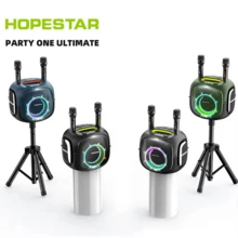 HOPESTAR 240W Bocina Bluetooth portátil,Altavoz portátil inalámbrico de 30000 mAh con micrófono, Iluminación RGB, altavoces para DJ, uso exterior, cine en casa,TWS, USB, AUX,IPX5 - Gris - Ver 12