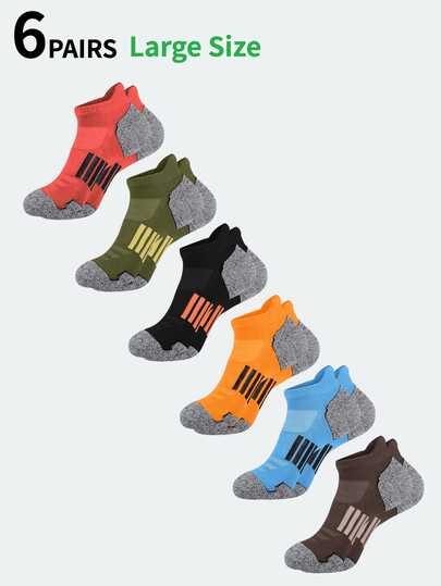 1 Pair/6 Pairs Plus Size Men's Ankle Socks, Low-Cut Breathable Casual Socks, Flexible & Practical For Daily Wear, Fall