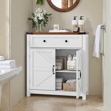 Farmhouse Storage Cabinets With Drawers And Adjustable Shelves, White Kitchen Cabinets With Walnut Countertops, Modern Coffee Bar Console Cabinets For Kitchen, Dining Room, Bathroom, Entryway - 1 - 查看 12