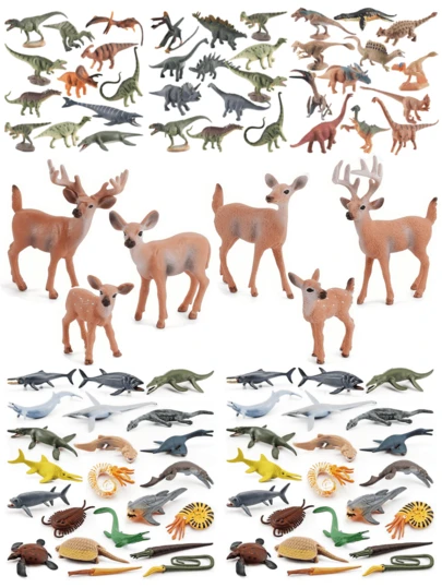 Juldekoration Dinosaurier & förhistoriska marina varelser Leksaker för barn , Skogsdjur Vitsvansad hjortfigurer Leksak för tårtor Hemkontorsinredning, antika havsdjur Lekset för pojkar och flickor , bra som födelsedagsfester Present till jul/tomte/snöflinga/ Pepparkaksgubbe/ren/snögubbe/godis/Älg/järnek/mistel/nyår Skattlåda Goodie Bag-stoppare Studenter Priser Julstrumpa Pinata Påskäggsfyllare Rumsdekoration ,Tårtprydnad för tjejer ,Tårtdekoration Pojkar ,Festfyllare Tjejer