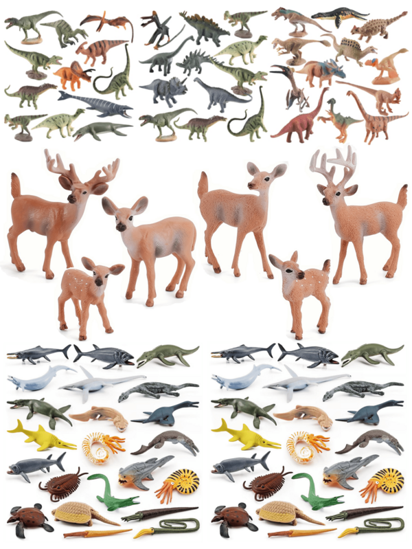 Weihnachtsdekoration Dinosaurier & Prähistorische Meeresbewohner Spielset für Kinder, Waldtiere Weißwedelhirsch Figuren Spielzeug für Tortenverzierung, Büro- und Wohndekoration, Alte Ozeantiere Spielset für Jungen & Mädchen, Tolles Geschenk als Geburtstagsparty Zubehör für Weihnachten/Weihnachtsmann/Schneeflocke/Lebkuchenmann/Rentier/Schneemann/Zuckerstange/Elch/Stechpalme/Mistel/Neujahr Geschenkbox, Kleinigkeiten, Schülerpreise, Weihnachtsstrumpf-Piñata, Osterei-Füller, Raumdekoration, Tortenverzierung für Mädchen, Tortendekoration für Jungen, Partyfüller für Mädchen