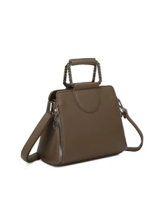 LaytonVivian L015 Classic Edition Women's Bag With Chain Strap And Minimalist Structured Design, Elegant And Sophisticated, In Premium PU Leather, With Zipper Opening, Adjustable Side Handle And Reinforced Hand Strap - Ideal For Work, Outings And Daily Events. - 綠色 - 查看 3