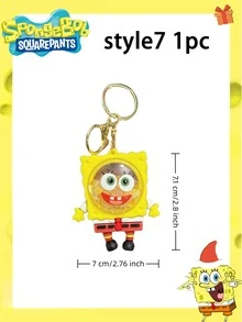 SpongeBob SquarePants 1/2个海绵宝宝卡通毛绒玩偶派对挂饰，带香味的海绵宝宝星星钥匙扣吊坠，可爱卡通动漫背包挂饰，情侣礼物，时尚旅行便携挂饰，多功能派对主题汽车装饰 - 彩色 - 查看 17