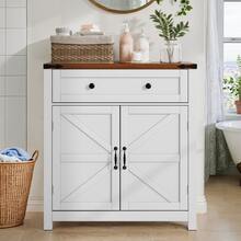 Farmhouse Storage Cabinets With Drawers And Adjustable Shelves, White Kitchen Cabinets With Walnut Countertops, Modern Coffee Bar Console Cabinets For Kitchen, Dining Room, Bathroom, Entryway - 1 - 查看 2