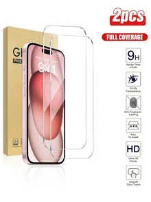 حماية شاشة من الزجاج المقسى بصلابة 9H لهواتف آيفون 17/17 برو/17 برو ماكس/17 إير 16 15 14 بلس 13 12 ميني 11 برو ماكس. عبوة مزدوجة لآيفون X، XR، XS ماكس.