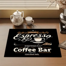 1 pezzo Tappetino assorbi acqua per macchina da caffè, tappetino da tavolo per asciugare la biancheria da tavola, tappetino in diatomite da cucina e sala da pranzo, tappetino da asciugare i piatti con stampa di caffè, lavabile, antiscivolo e drenante, adatto per la cucina e il bar del caffè