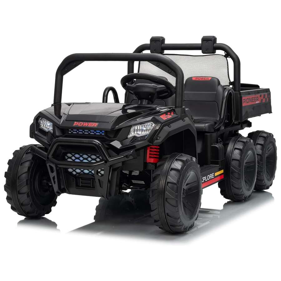 CuisinSmart 24V 4WD Kids Electric Dump Truck, 2 Seater Ride On Car With Parent Remote Control, All-Terrain Off-Road Toy With Dump Bed, 3 Speeds, Music For Boys Girls Ages 3-8 - màu đen - Xem 1