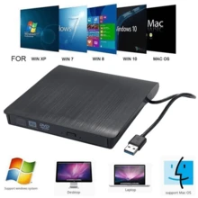 USB 3.0 Slim External CD/DVD Writer And Reader – Portable/Ultra-Thin/Compatible With PC And WYL - Black - View 7