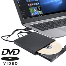 USB 3.0 Slim External CD/DVD Writer And Reader – Portable/Ultra-Thin/Compatible With PC And WYL - Black - View 1