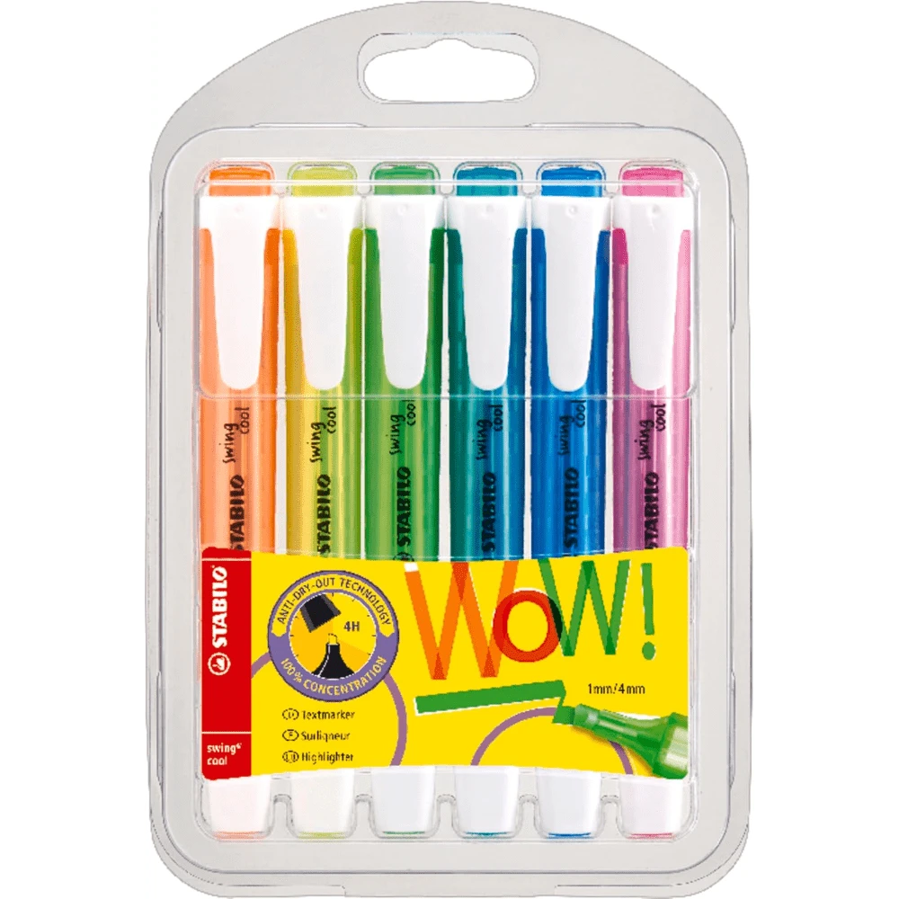 STABILO Swing Cool Highlighter - Wallet Of 8 Assorted Colours