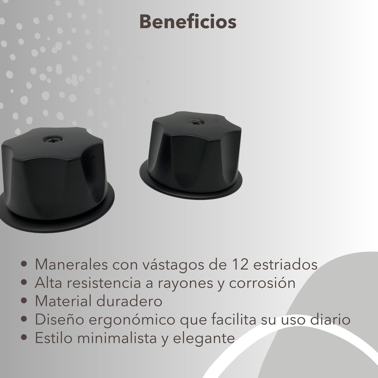 Juego De Manerales Negro Mate Para Regadera Baño Elegantes Con Chapetón - Negro - Añade 4