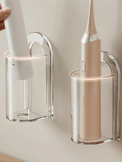 1pc Bathroom Toothbrush Holder - Wall-Mounted Electric Toothbrush Stand / Drill-Free Bathroom Waterproof Comb Rack