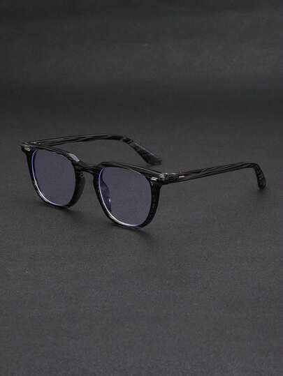 1 Pair Men's Square Round Frame Punk Hip Hop Fashion Sunglasses, Suitable For Outdoor Travel, Party Decoration, Vacation Essentials - Make You The Street Style Focus