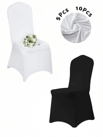 10 PCS White Folding Chair Covers - Ideal For Weddings, Parties, Dining, And Banquets - Universal, Washable Slipcovers For Folding Chairs - Elegant Event Decor