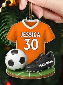 1/3/5pcs, Customized Soccer Kit - Personalized Acrylic Ornament - Christmas Gift For Son, Daughter, Grandson, For Him Boyfriend Dad, Sports Fan Key Ring, Anniversary Birthday Gift, Custom Gift For Him, Personalized Soccer Jersey Keychai, With Player Number Name Key Ring, For Sports Lovers Team Support, Game Day Accessory - Multicolor-soccer Jersey - View 5