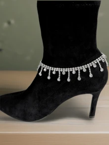 1pc Luxury Diamond Chain, High-Heel Shoes Accessories, Premium Sparkling Rhinestone Chain Shoe Decor, New Chic & Versatile Jewelry