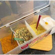 Spice Jar Organizer With 4 Compartments And Free Spoons - 透明 - 查看 5
