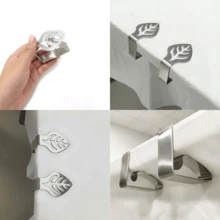 4/8/12pcs Tablecloth Clips, Stainless Steel Metal Tablecloth Clamps, Table Decor Clips, Sturdy & Easy To Use, Create Holiday Atmosphere, Leaf/Butterfly/Simulated Tableware Design - Silver - View 4
