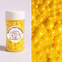 85克/3盎司白色仿珍珠糖粒，可用于烘焙蛋糕、饼干装饰、冰淇淋等，也可用于婚礼派对装饰、橙色蛋糕装饰、蛋糕着色、糖粒、圣诞糖粒等。本产品不可食用，仅供装饰。 - 黃色 - 查看 11