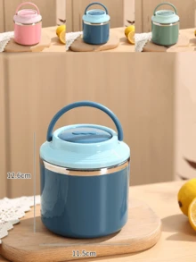 niceforyou 1个660毫升不锈钢保温食品罐，防漏可重复使用午餐盒，便携式汤罐，大容量，适合学生和上班族 - 彩色 - 查看 8