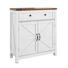 Farmhouse Storage Cabinets With Drawers And Adjustable Shelves, White Kitchen Cabinets With Walnut Countertops, Modern Coffee Bar Console Cabinets For Kitchen, Dining Room, Bathroom, Entryway - 1 - 查看 9