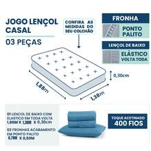 400 Thread Count Bedding Set, Elastic Fitted Sheet, Palito Stitch, Hotel, Single, Double, Queen, King, Premium - 藏蓝色 - 查看 5