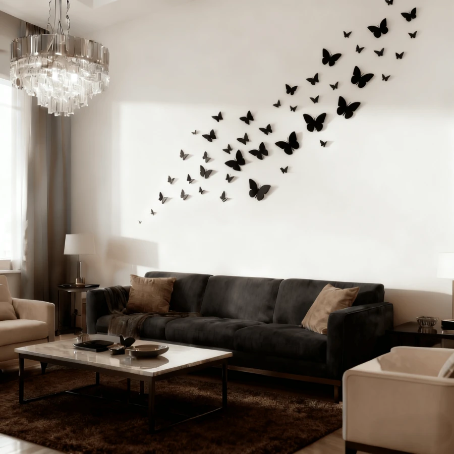 3D Butterfly Wall Sticker, Modern Plastic Butterfly Sticker For Wedding, Home, Stickers, Wall Decal, Vinyl Decal For Home Decorations, Spring Decoration Items Refresh Your Home, Rama Decoration Stickers Gifts Birthday Graduation School Decor School Surprise Dormitory Decor Back To School Room Decor School Supplies