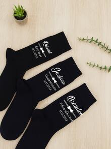 1 Paio di Calze Personalizzate per Testimoni di Nozze, Regalo per il Partito di Matrimonio, Calze con Combinazione di Lettere Formali per Testimoni/Testimone d'Onore, Accessori per Capelli per Donne - Stile C - Visualizzare 3