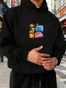 Sudadera de Corte Holgado para Hombres, Disponible en Tallas Grandes hasta 5XL, Cómoda para Hombres de Talla - Negro - Ver 6