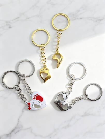 Chaveiros para casais, chaveiros em formato de coração partido, acessórios, chaveiros para motocicleta, carro e mochila, presentes de Dia dos Namorados para apaixonados, chaveiros estilosos, lembrancinhas para festas.