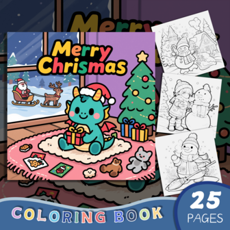 كتاب تلوين عيد الميلاد المجيد - 25 صفحة فنية احتفالية وفرحة لموسم عطلة هادئ | هدية مؤثرة لجميع الأعمار للاسترخاء والاحتفال معًا | هروب إبداعي مريح لتقوية الترابط العائلي