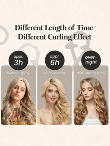 5pcs/Set No Heat Hair Curler And Satin Sleeping Cap Set, Heatless Hair Curling Headband, Hair Claw Clip, Hair Rings, Soft Sleeping Hat Includes Headband, Clip, Scrunchies & Bonnet For All Hair Types, Perfect For Long & Short Hair For Women Natural Curly - Multicolor - View 12