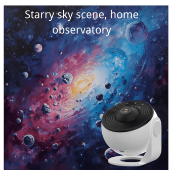 13合1天文星空投影仪，包含太阳系和星座，360°旋转星云投影灯，适合儿童和家庭影院使用，USB供电，无需电池，是营造卧室氛围的理想之选，低电压设计，是完美的圣诞节和新年礼物。