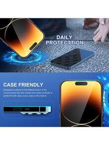 2Pcs Full Coverage High-Definition Tempered Glass Screen Protector Compatible With IPhone 17 Pro Max/17 Pro/17 Air/17/16 Pro Max/15/14/13/12/11/X Series, Shatterproof&Durable Tempered Glass, Applicable To Daily Fall-Resistant & Scratch-Resistant Phone Screen Protector Phone Accessories, Shockproof, Anti-Fingerprint, 9H Hardness, Shockproof, Full Cover Screen Protector - 2 Pcs - View 2