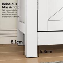 Farmhouse Storage Cabinets With Drawers And Adjustable Shelves, White Kitchen Cabinets With Walnut Countertops, Modern Coffee Bar Console Cabinets For Kitchen, Dining Room, Bathroom, Entryway - 1 - 查看 11