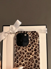 1pc Leopard Print Pattern Silicone Phone Case Full Body Protection Shockproof TPU Soft Rubber Case Color: Suitable For Men And Women Apple16 15 14 13 12 11