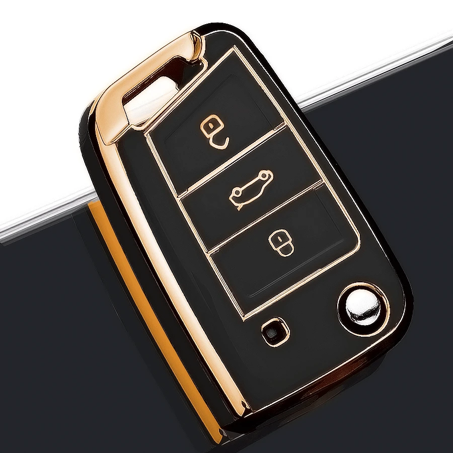 TPU Key Fob Cover Protector Case Suitable For TIGUAN, Santana, Sagitar, LAVIDA, BORA GOLF, TAYRON, Red, Gift, Christmas, Key Chain