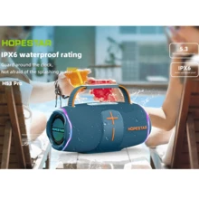 HOPESTAR 70W Bocina Bluetooth portátil,Altavoz portátil inalámbrico de 8800 mAh, Iluminación RGB, altavoces para DJ, uso exterior, cine en casa,TWS, USB, AUX,IPX6 - Negro - Ver 4