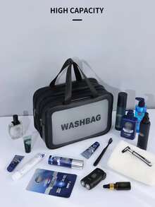 Large Double-Layer Waterproof Makeup Bag - Color aleatorio - Ver 5