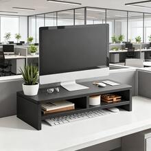 モニター台 パソコン台 組立簡単 滑り止め 2段収納 「人間工学デザイン！姿勢改善」幅50cm モニタースタンド 50ⅹ25ⅹ14 耐荷重40kg パソコンラック キーボード収納 PCラック プリンタ台 卓上 収納 工具不要 耐荷重設計 - ブラック - チェックする 4