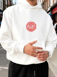 Sudadera con capucha para hombres de primavera y otoño, sudadera con capucha que adelgaza el rostro, adecuada para hombres de cara redonda - Blanco - Ver 1
