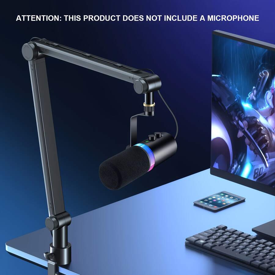 Professional Studio Arm With Adjustable And Cable Management,For SM7B And Other Mic,Black