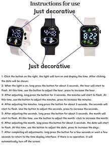 6 Pcs Cute Elegant Ladies Digital Watch Square Simple Digital Watch Best Bracelet Set Ladies Jewelry Set